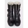 Insulated ankle boots with straps