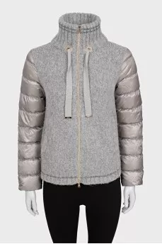 Straight jacket with knitted elements