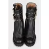 Leather boots with a patch