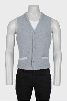 Men's gray cashmere vest