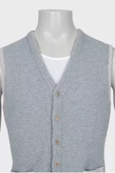 Men's gray cashmere vest