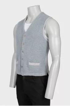 Men's gray cashmere vest
