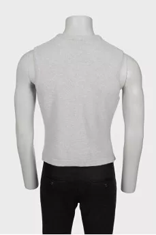 Men's gray cashmere vest