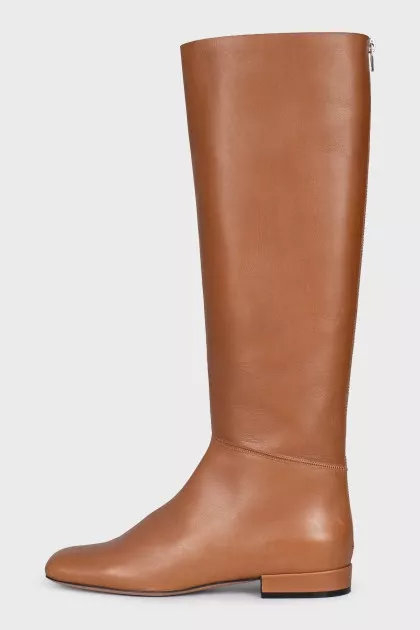 Orange boots with a zipper