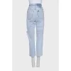 High-waisted jeans with a ripped effect