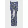 Blue flared jeans with a print