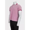 Men's polo shirt with straight buttons