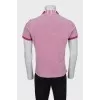 Men's polo shirt with straight buttons