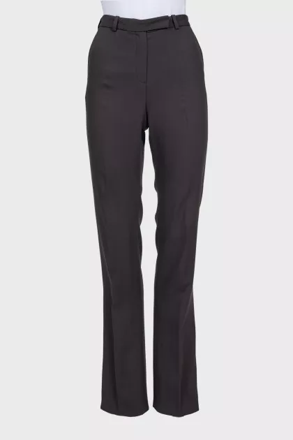 Straight-leg, high-waisted trousers