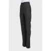 Straight-leg, high-waisted trousers