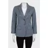 Blue fitted jacket with print