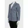 Blue fitted jacket with print