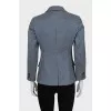 Blue fitted jacket with print