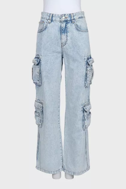 Light blue cargo jeans