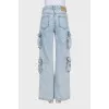 Light blue cargo jeans