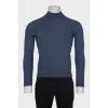 Men's blue wool turtleneck