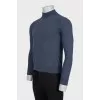 Men's blue wool turtleneck