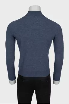 Men's blue wool turtleneck