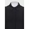 Loose fit silk button-down shirt