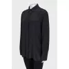 Loose fit silk button-down shirt