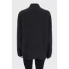 Loose fit silk button-down shirt