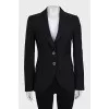 Fitted wool button-down jacket