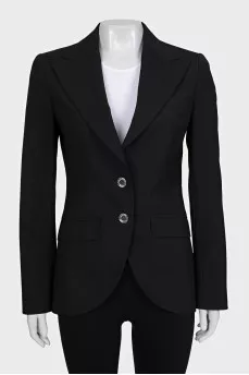 Fitted wool button-down jacket