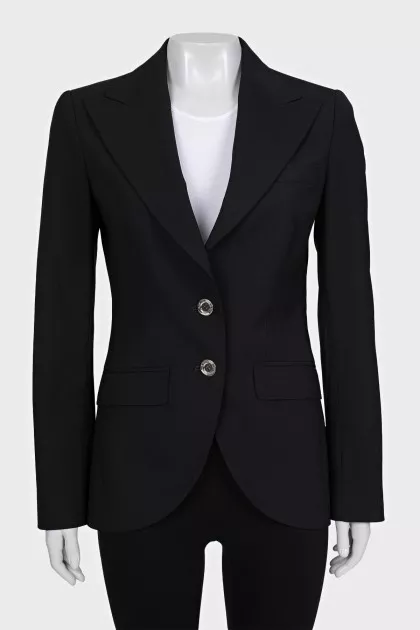 Fitted wool button-down jacket