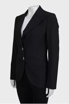 Fitted wool button-down jacket