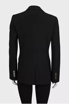 Fitted wool button-down jacket