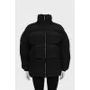 Silk down jacket with a zipper