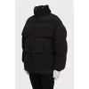 Silk down jacket with a zipper