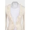 Fitted cardigan in cashmere and silk
