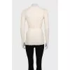 Fitted cardigan in cashmere and silk