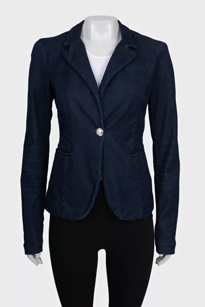 Denim button-down jacket