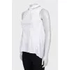 Blouse with pleats decorated with crystals