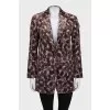 Velvet jacket with a round print