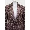 Velvet jacket with a round print