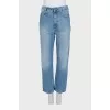 Blue straight fit jeans