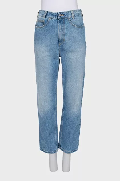 Blue straight fit jeans