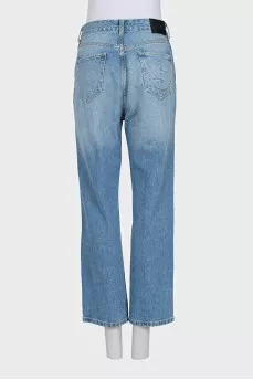 Джинсы straight fit синего цвета
