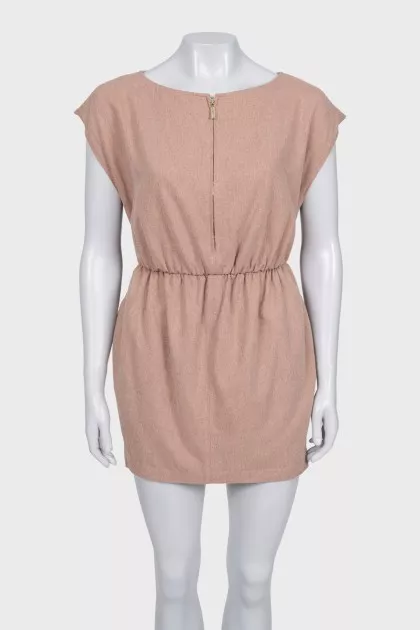 Beige dress with elastic band