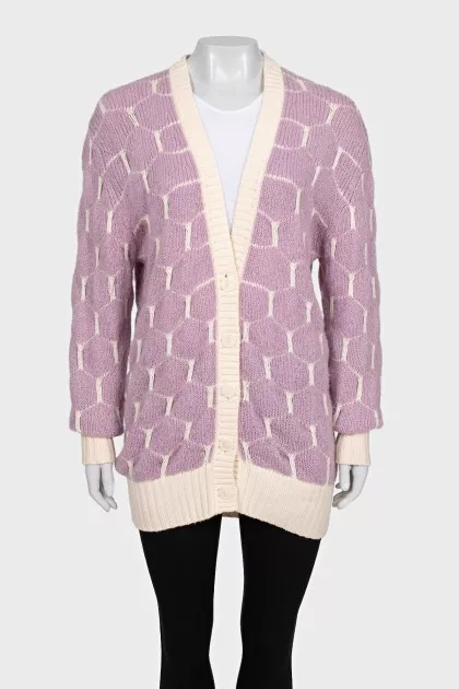 Purple knitted cardigan
