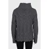 Gray turtleneck sweater