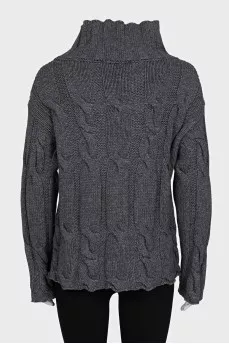 Gray turtleneck sweater
