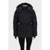 Fitted down jacket with a detachable hood
