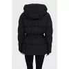 Fitted down jacket with a detachable hood