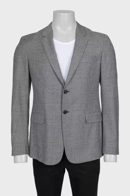 Men's single-breasted jacket with a small print