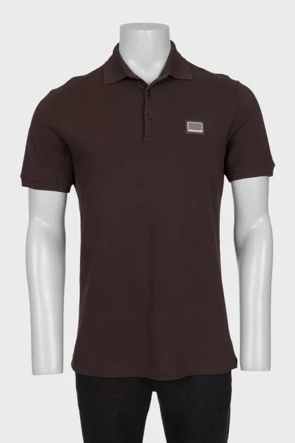 Men's straight-cut polo shirt with logo