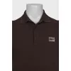 Men's straight-cut polo shirt with logo